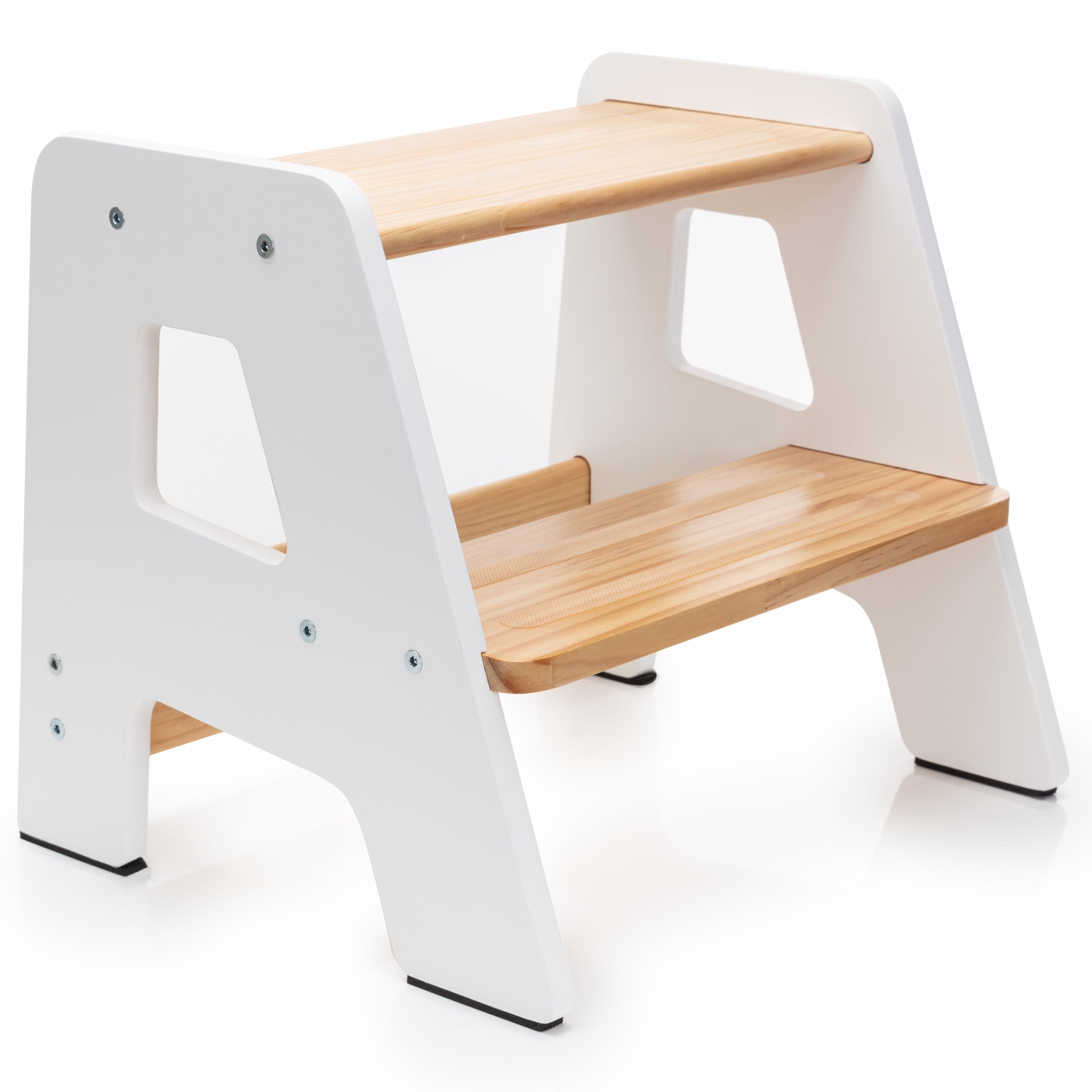 2-Step Wooden Toddler Step Stool – Non-Slip for Kitchen, Bath & Bed