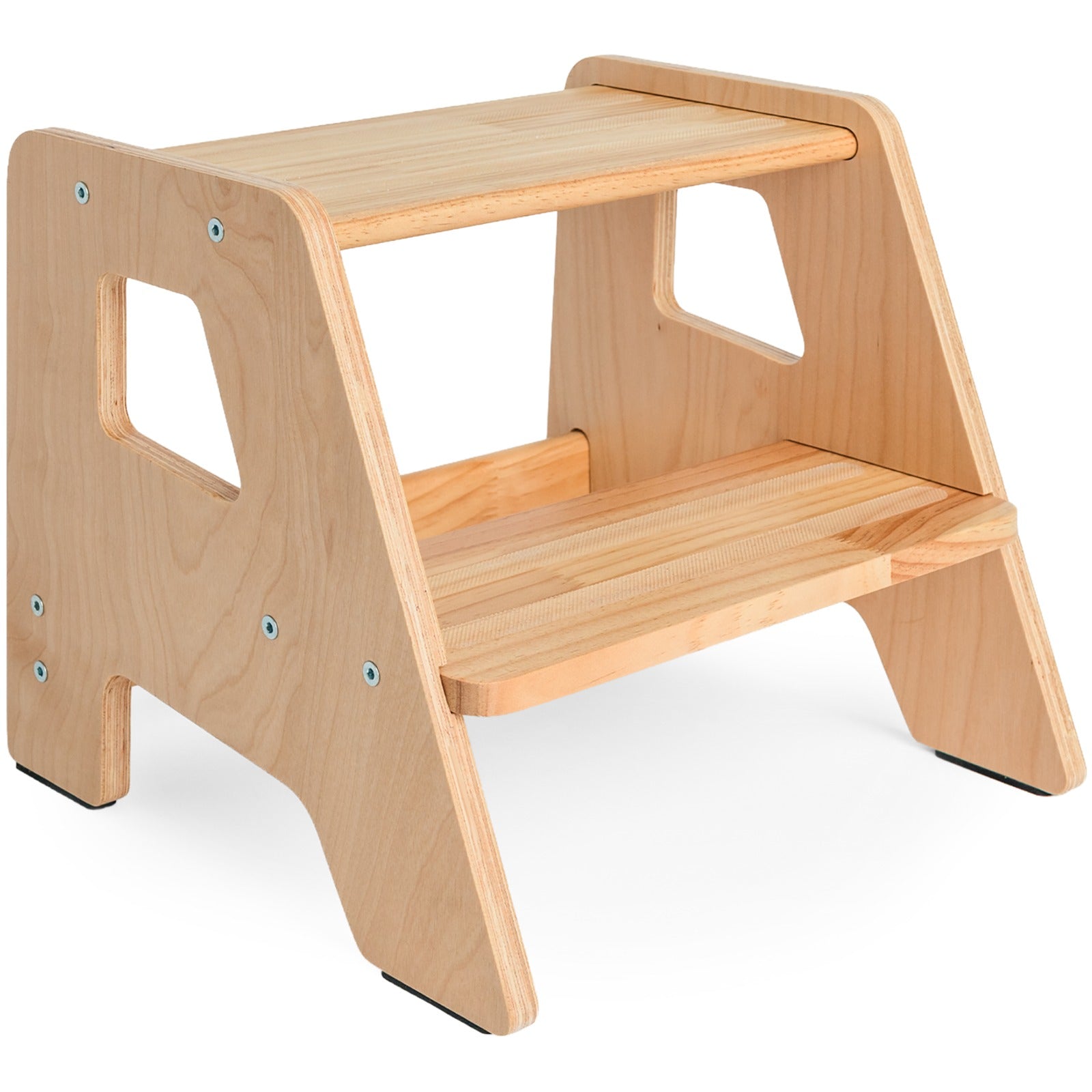 2-Step Wooden Toddler Step Stool – Non-Slip for Kitchen, Bath & Bed