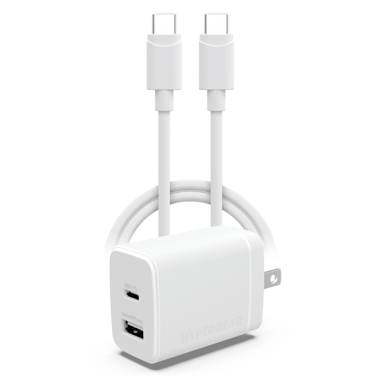 30W PD Dual Wall Charger + USB-C to USB-C
