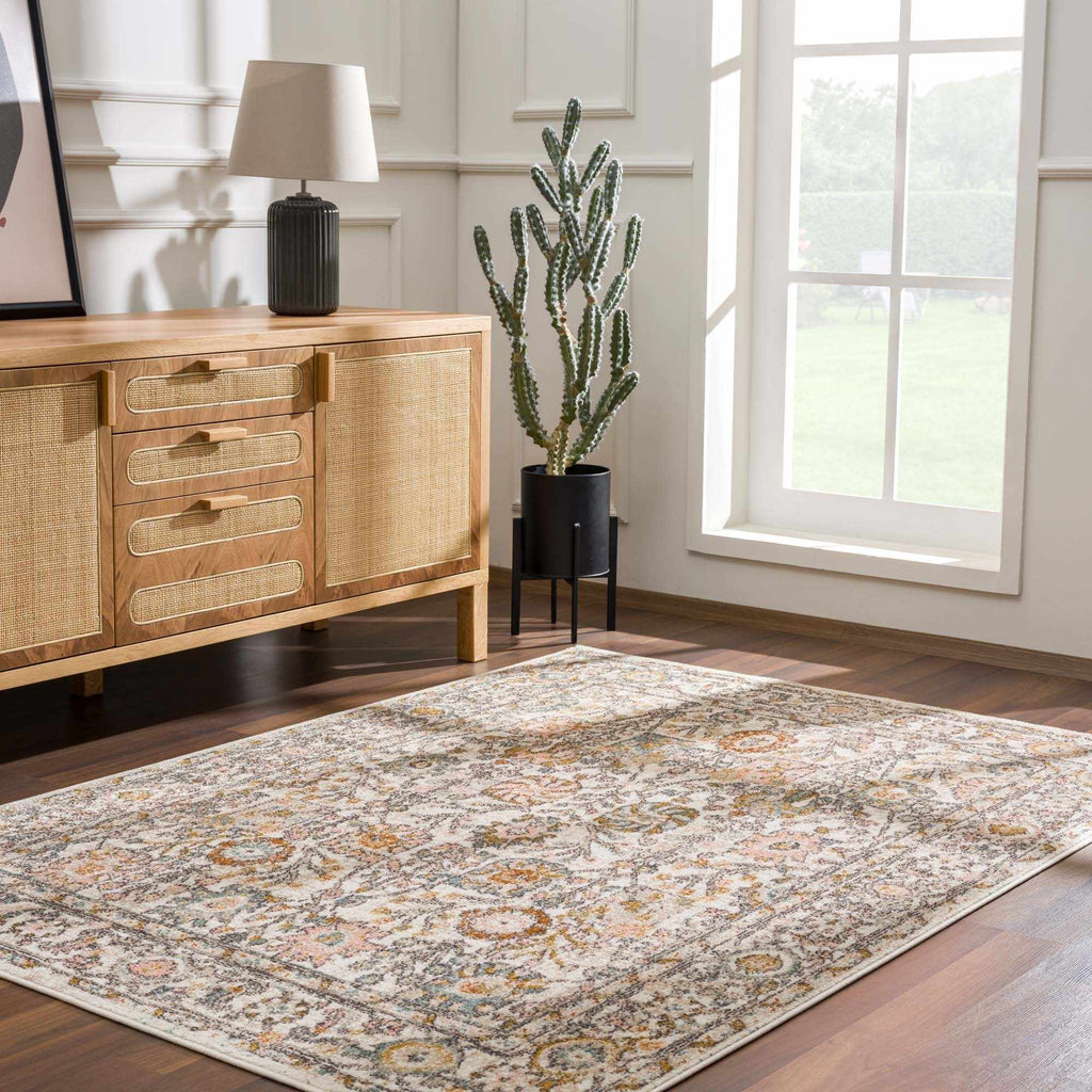 Herstmonceux Traditional Area Rug – Charcoal & Mustard Multi-Color Woven Rug