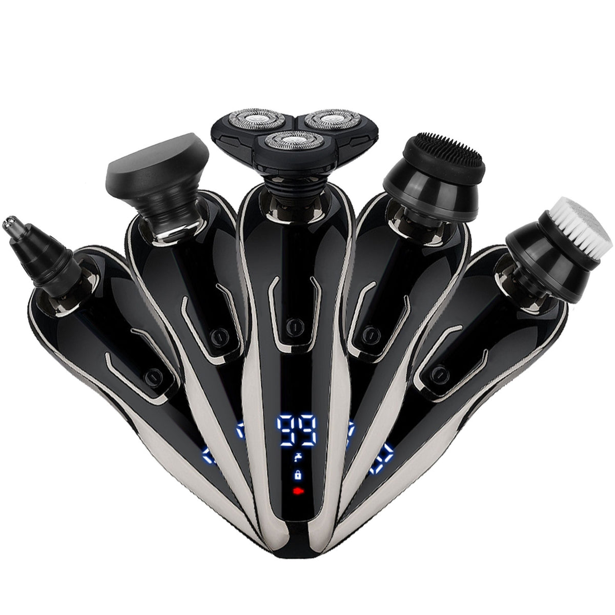 5-in-1 Electric Razor & Grooming Kit – Cordless, IPX6 Waterproof, Dry/Wet Shaver & Beard Trimmer