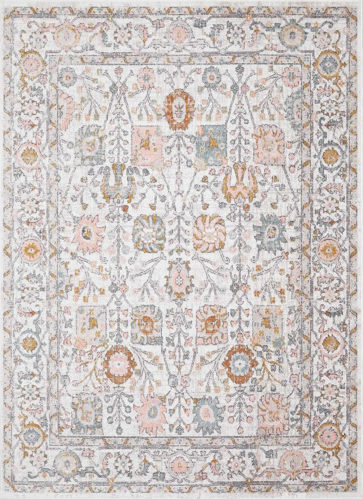Herstmonceux Traditional Area Rug – Charcoal & Mustard Multi-Color Woven Rug