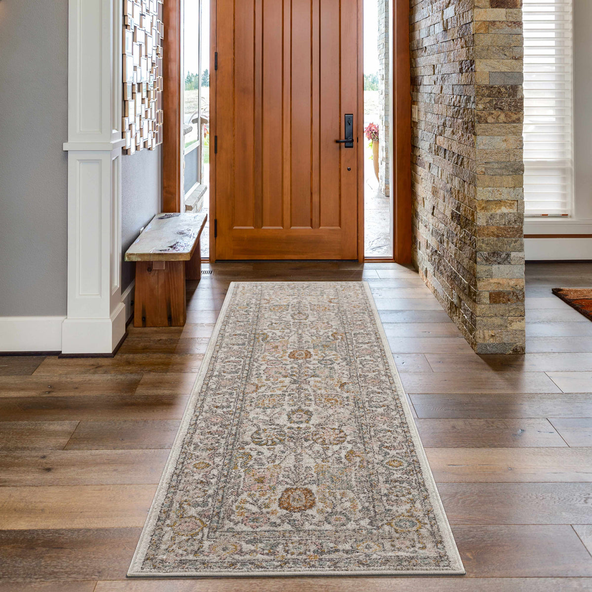 Herstmonceux Traditional Area Rug – Charcoal & Mustard Multi-Color Woven Rug