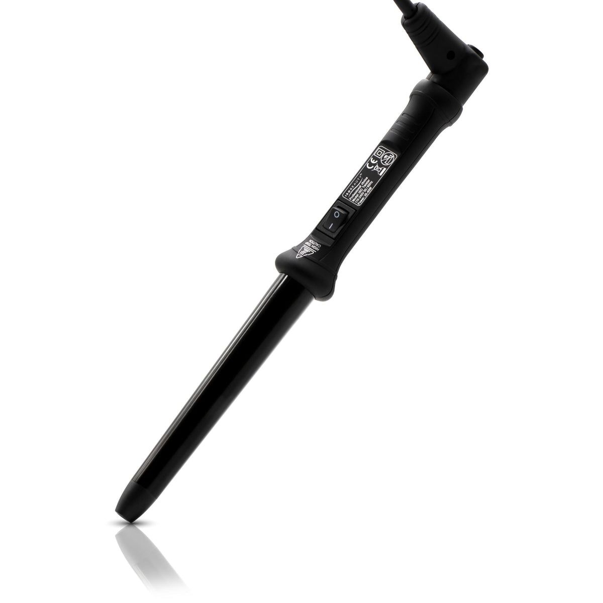 The Twister - 25-18mm Tapered Tourmaline-Infused Ceramic Pro Curling Wand w/ Cool Tip