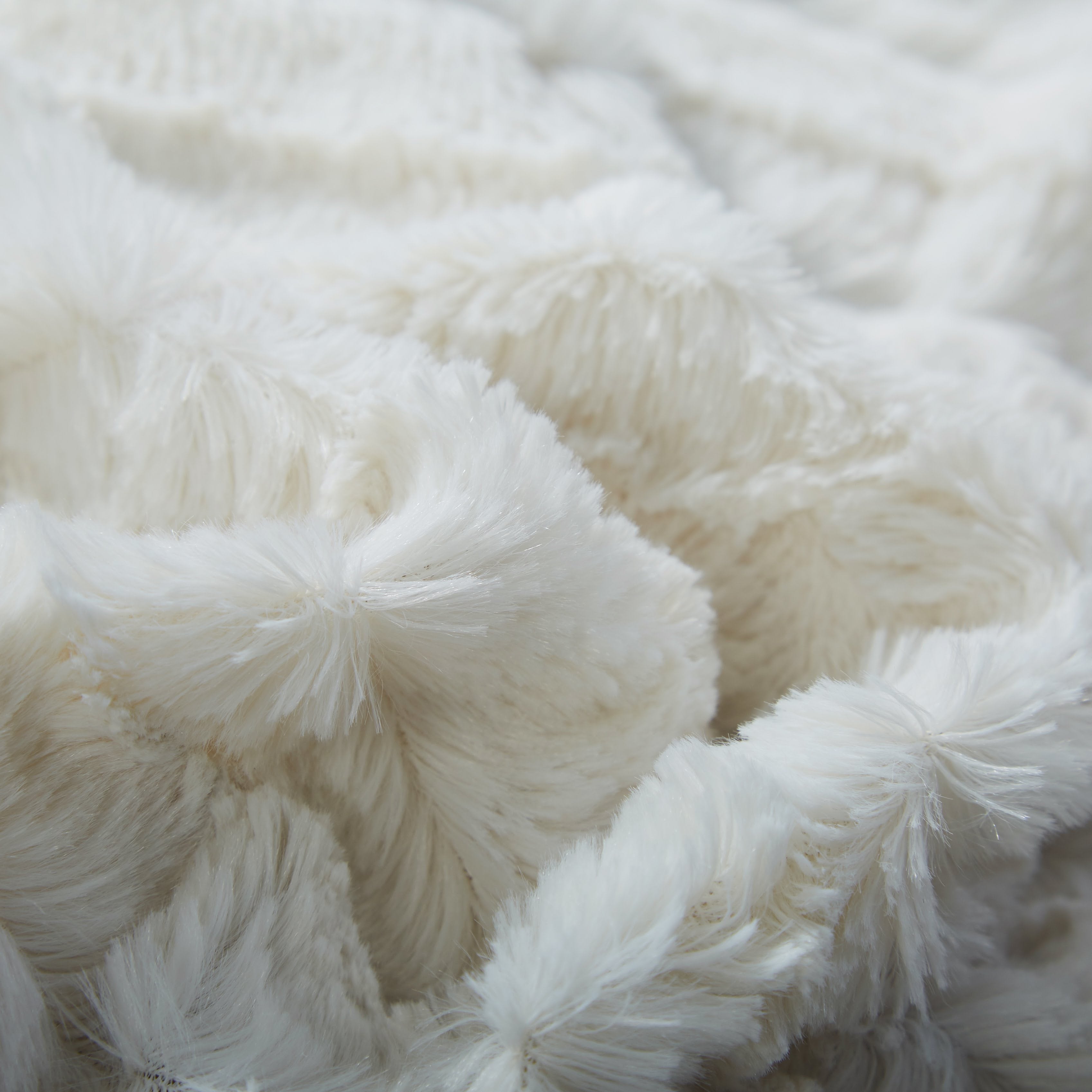 Ivory Faux Fur Sherpa Throw Blanket – Ultra Soft & Cozy