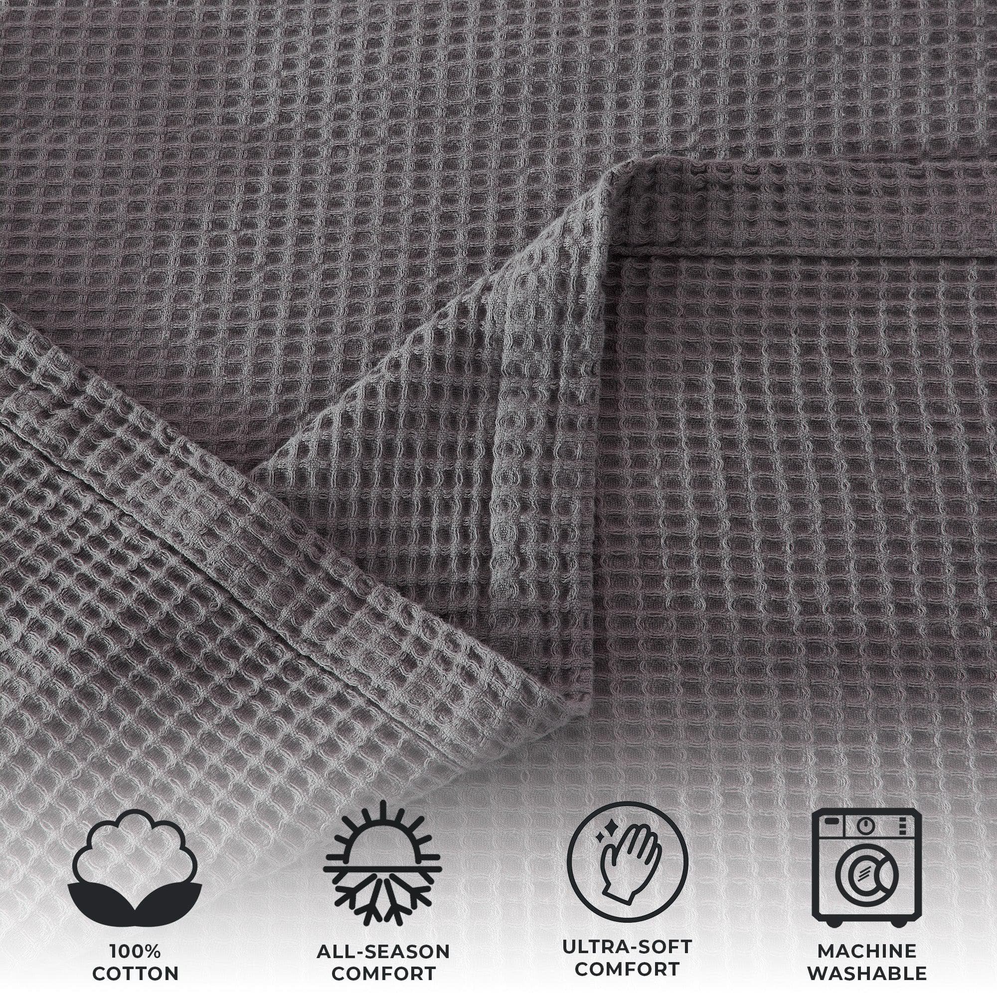 Cotton Waffle Weave Throw Blanket – Lightweight & Breathable | Mikala Collection