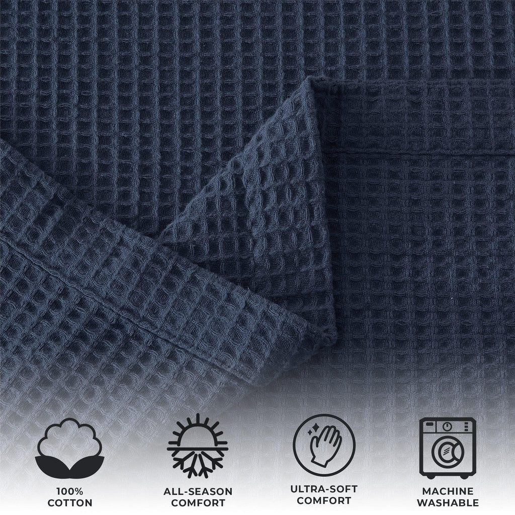 Cotton Waffle Weave Throw Blanket – Lightweight & Breathable | Mikala Collection
