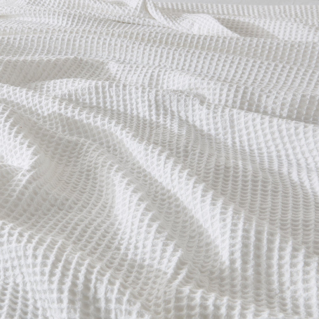 Cotton Waffle Weave Throw Blanket – Lightweight & Breathable | Mikala Collection