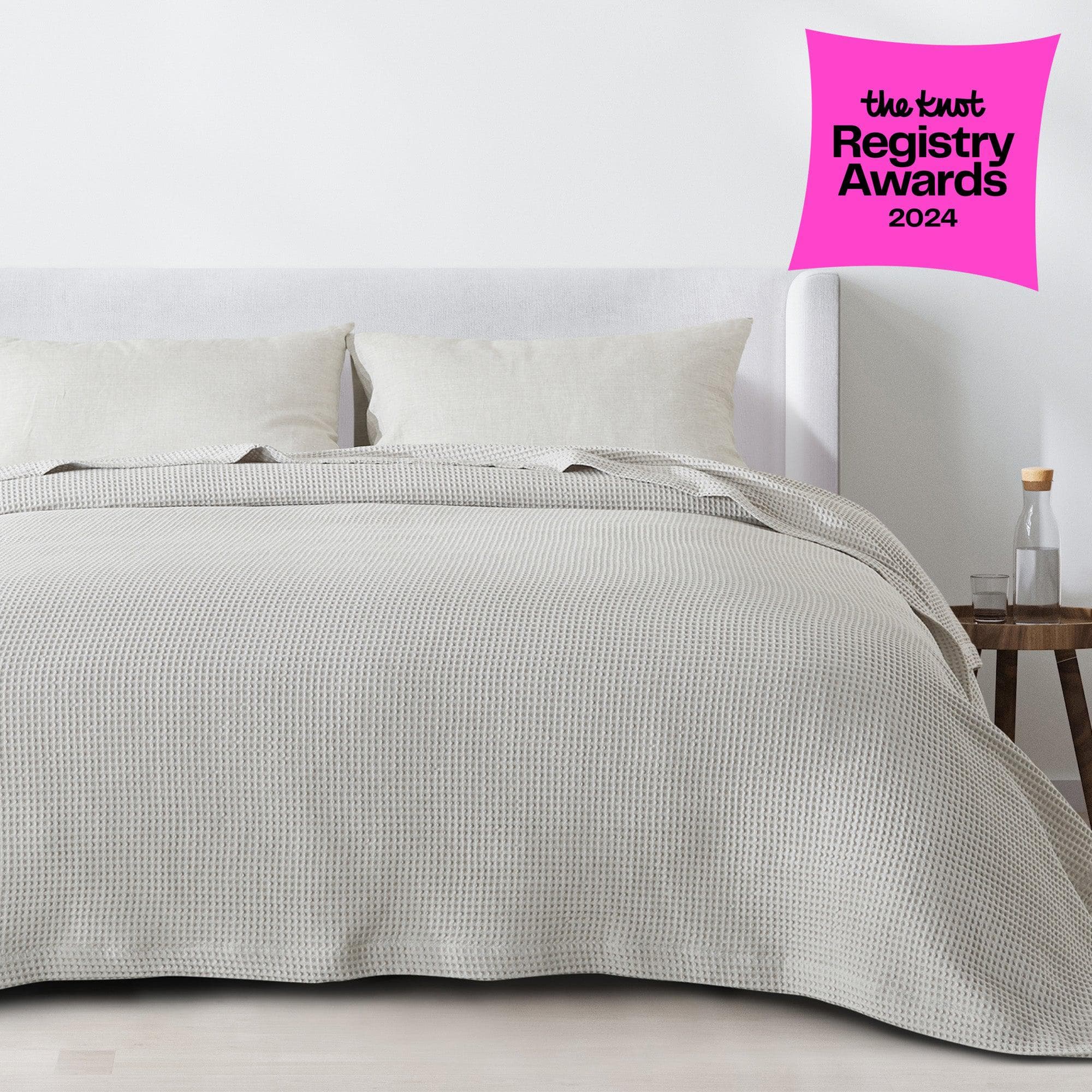 Cotton Waffle Weave Throw Blanket – Lightweight & Breathable | Mikala Collection