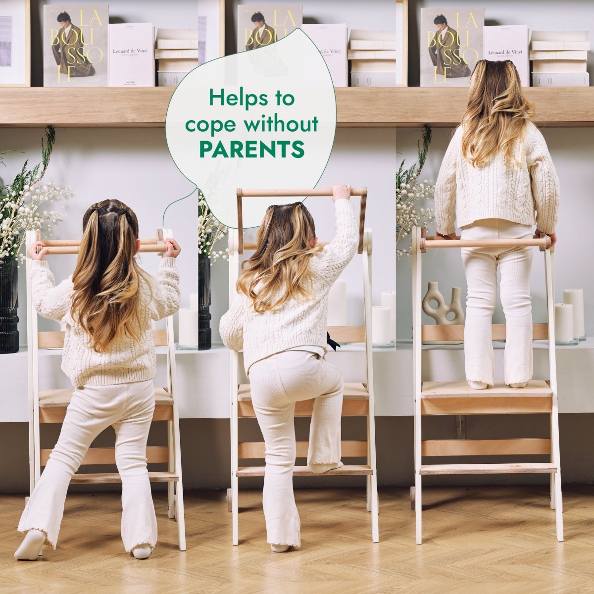 Foldable Kids Helper Tower Step Stool – Safe & Portable Toddler Kitchen Stool