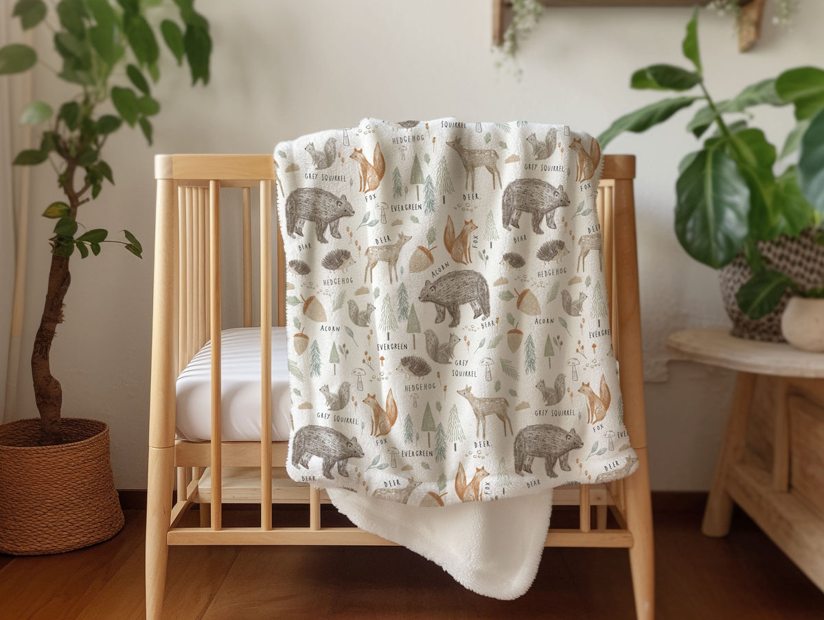 Baby Animals Vintage Baby Blanket – Ultra-Soft Nursery Throw